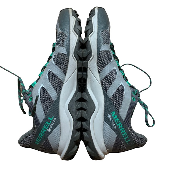 MERRELL Fiery Gore Tex Trail Running Shoes / Sneakers in Gray & Green 8 - Picture 6 of 13